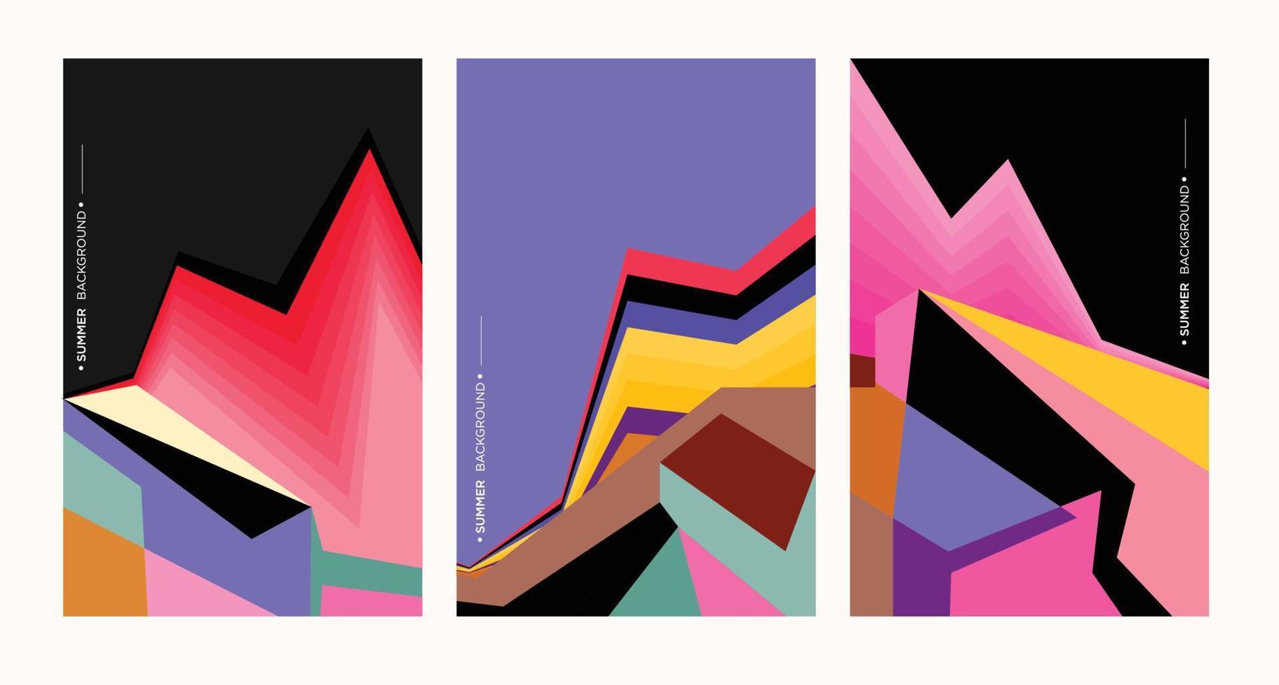 ilustración de fondo geométrico abstracto colorido para cartel de verano vector