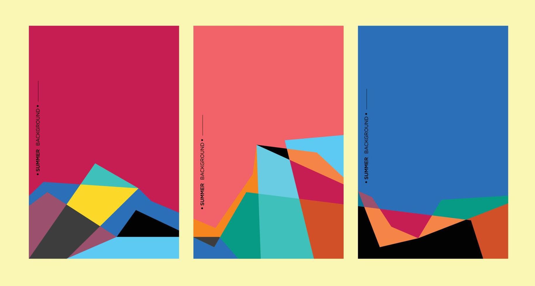 ilustración de fondo geométrico abstracto colorido para cartel de verano vector