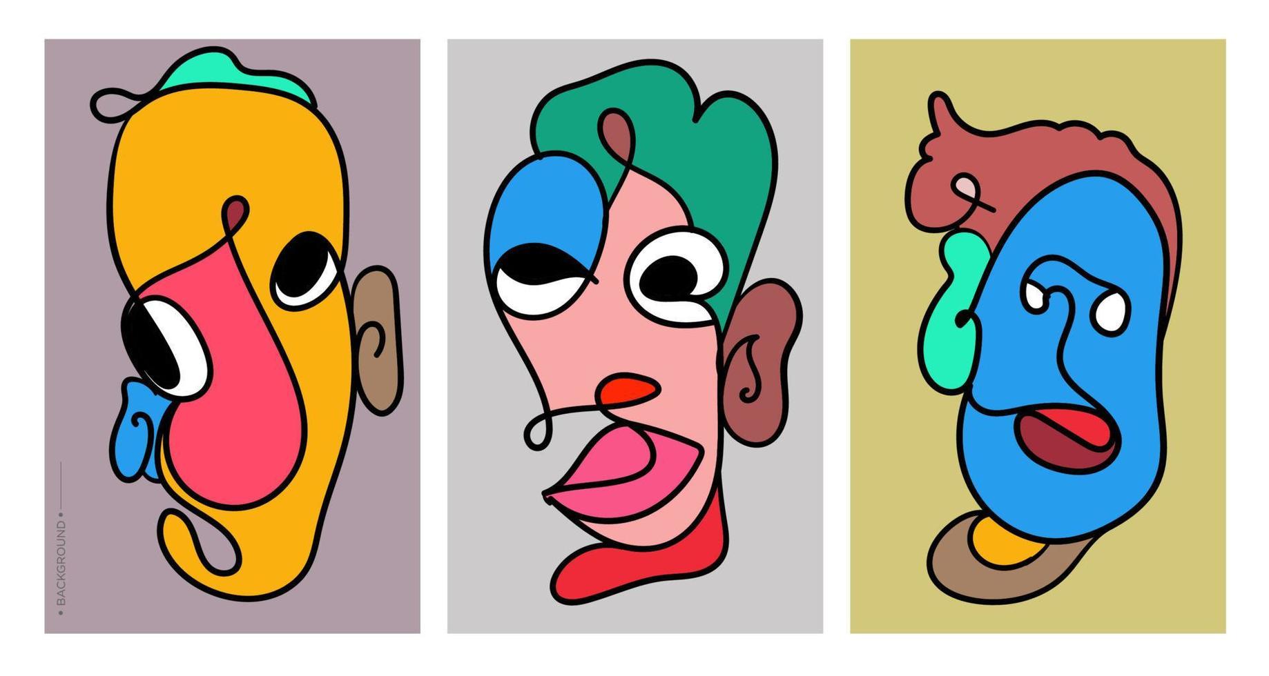 Colorful Face and head art illustration vector