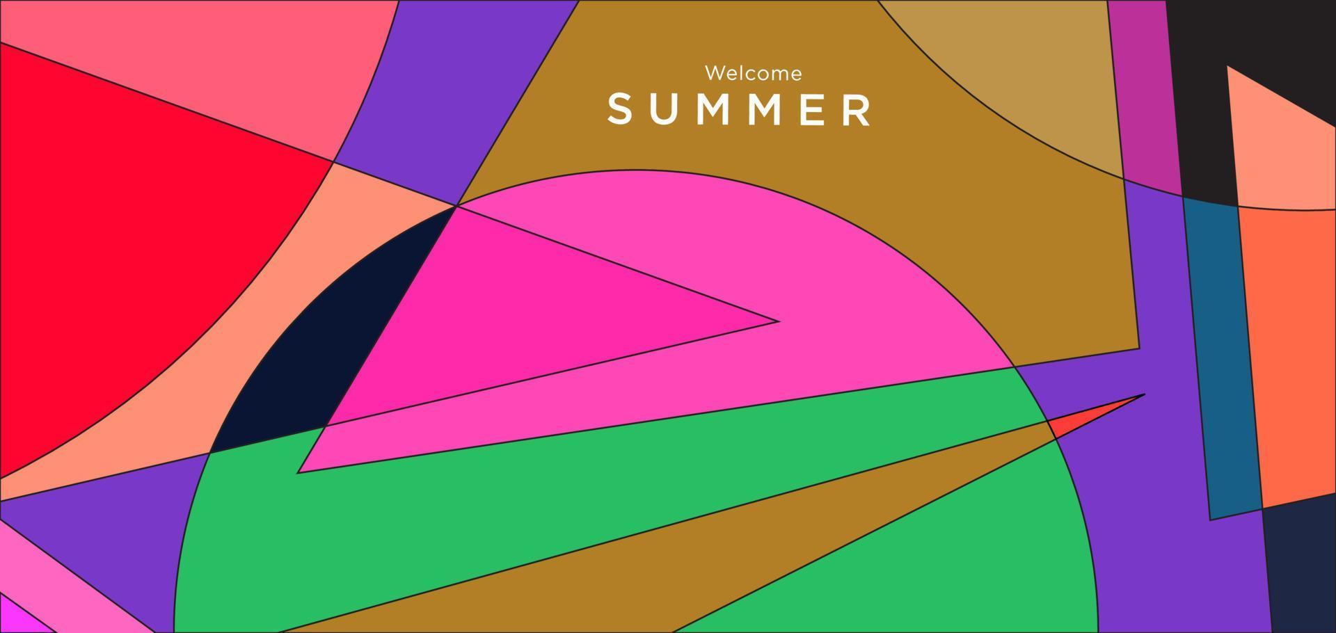 Colorful abstract geometric background for summer banner vector