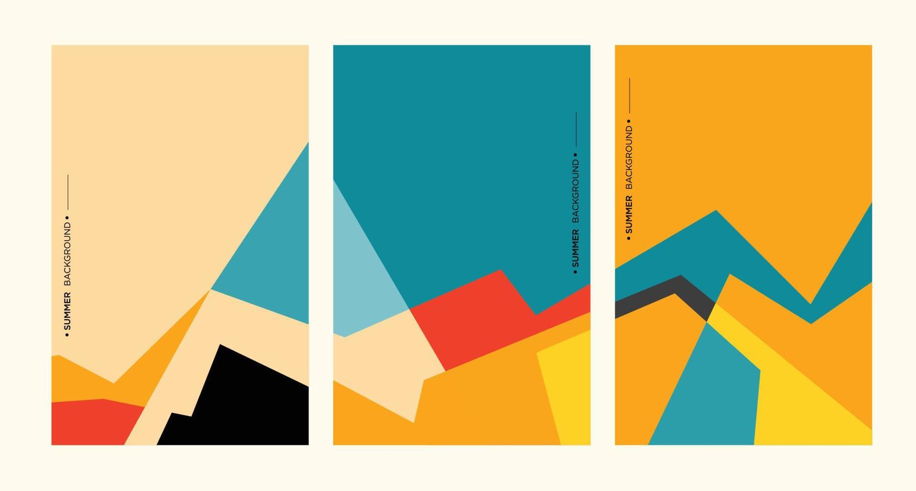 Colorful abstract geometric background illustration for summer poster vector