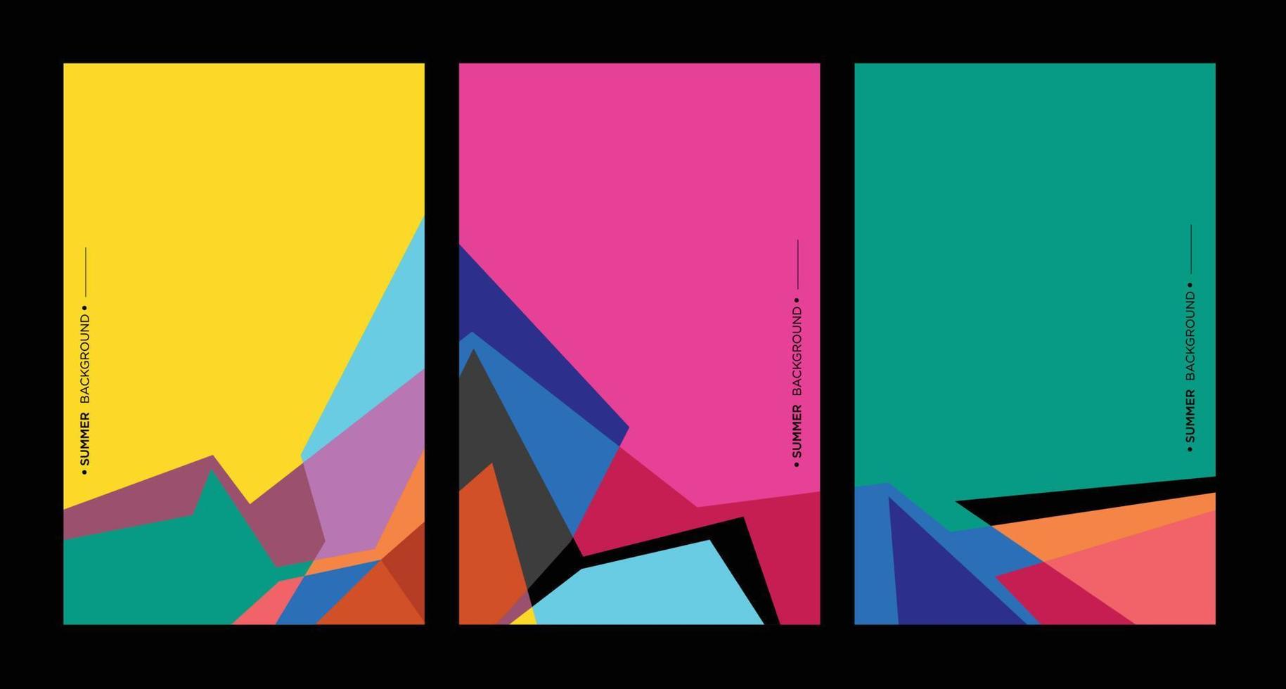 ilustración de fondo geométrico abstracto colorido para cartel de verano vector