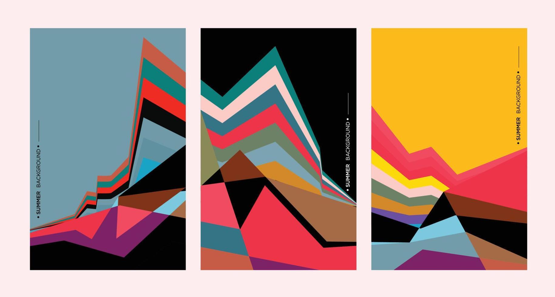 Colorful abstract geometric background illustration for summer poster vector