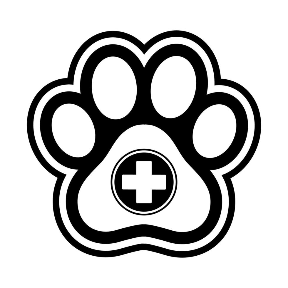 veterinary emblem medical cross in the heart vector