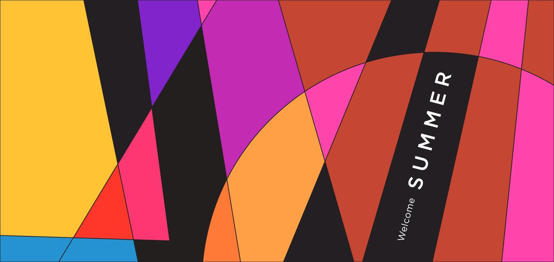 fondo geométrico abstracto colorido para banner de verano vector