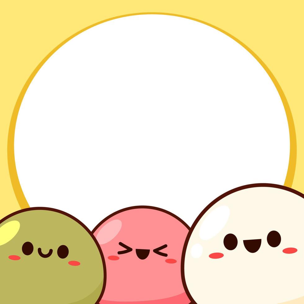 Mochi character design. wallpaper. free space for text. Mochi vector. vector