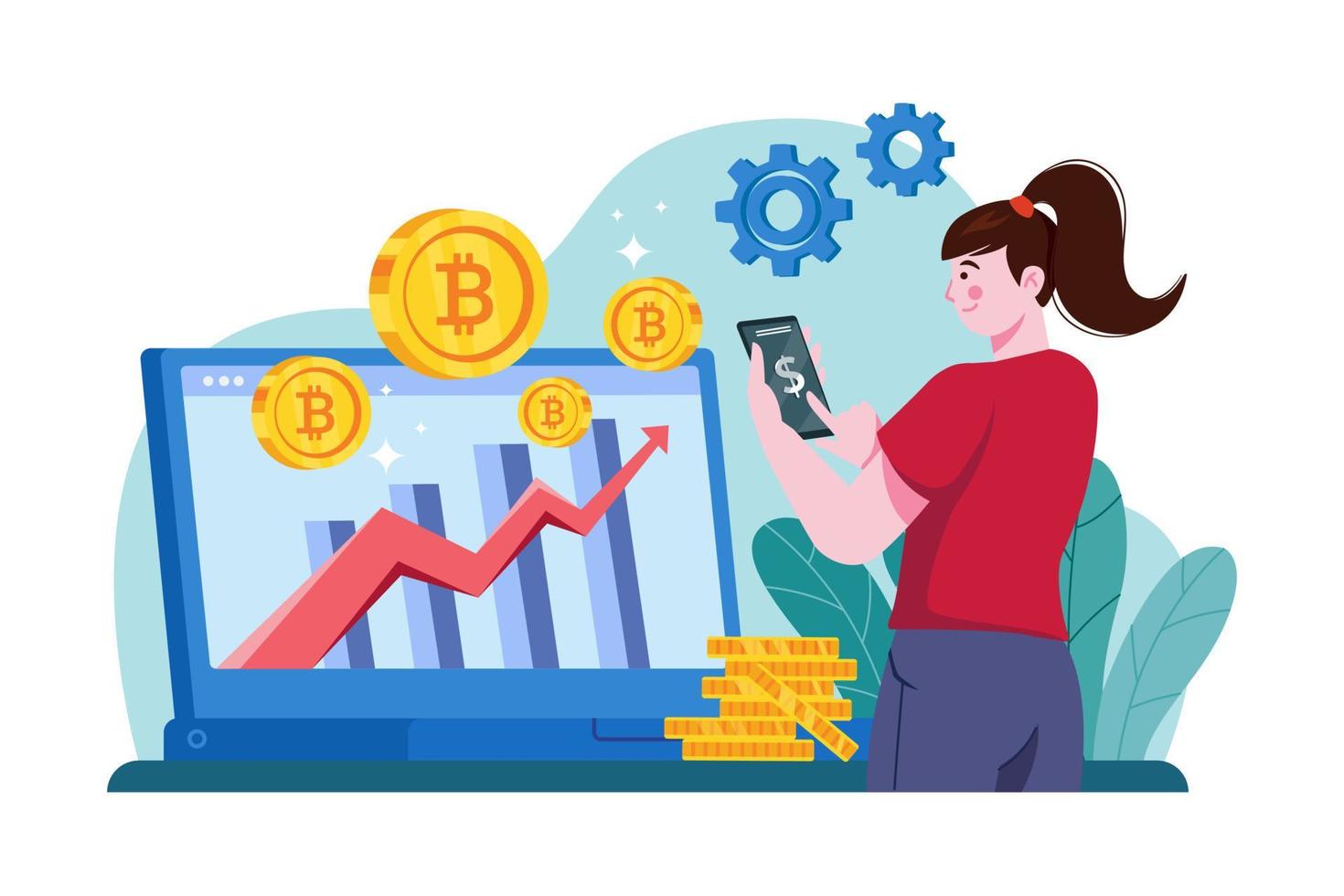 Cryptocurrency Analytic Illustration concept vector