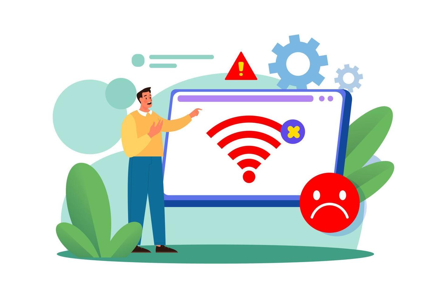 No internet connection vector