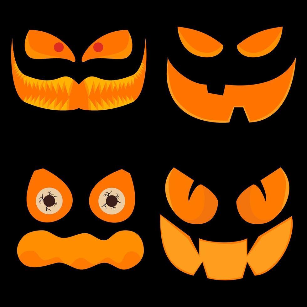 fondo de halloween vector cara aterradora de un fantasma. la cara de la linterna de calabaza sobre un fondo negro.