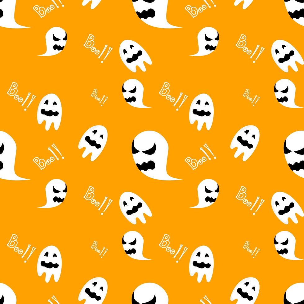Halloween ghost background seamless pattern, to be used as a greeting card or wallpaper. vector