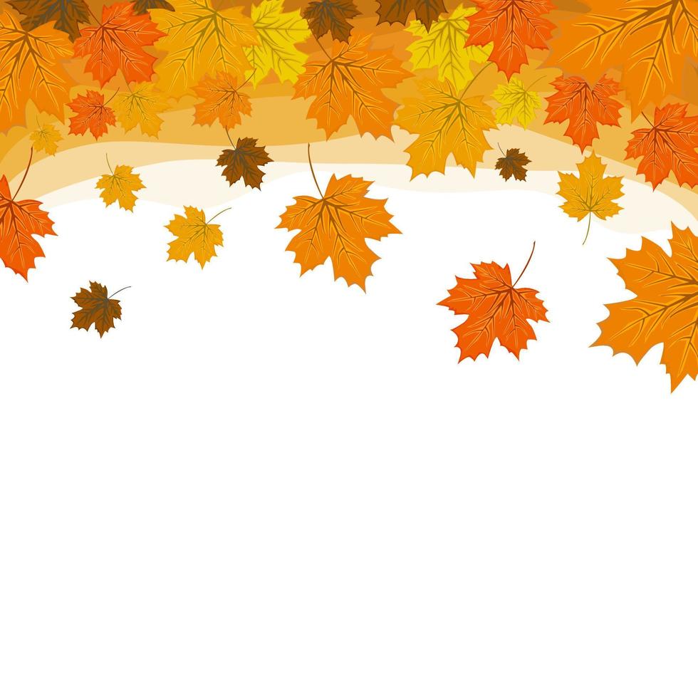 fondo de marco de otoño con hojas de color amarillo dorado. concepto de caída, para papel tapiz, postales, tarjetas de felicitación, páginas web, pancartas, ventas en línea. ilustración vectorial vector