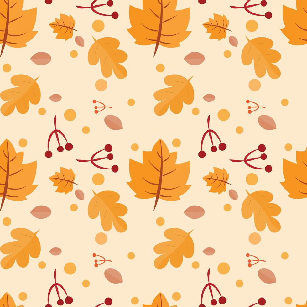 fondo transparente con patrón de hojas de otoño, concepto de ilustración vectorial de otoño, para papel tapiz, textil, patrón de tela, alfombra o ropa. vector