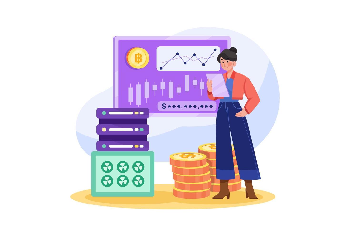 Cryptocurrency Management Illustration concept vector