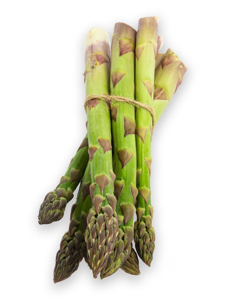 Vegetarian fresh green asparagus. vegetable isolated on white background photo