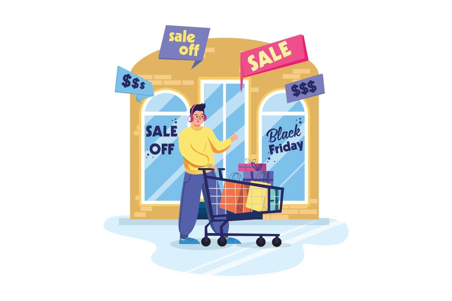 Black Friday Shopping vector