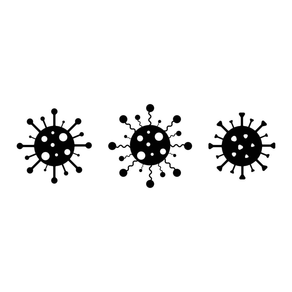 Coronavirus variant icons set symbol vector illustration on white background