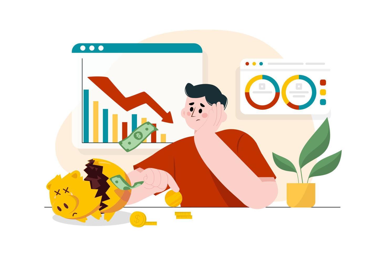 Investment Loss Illustration concept vector