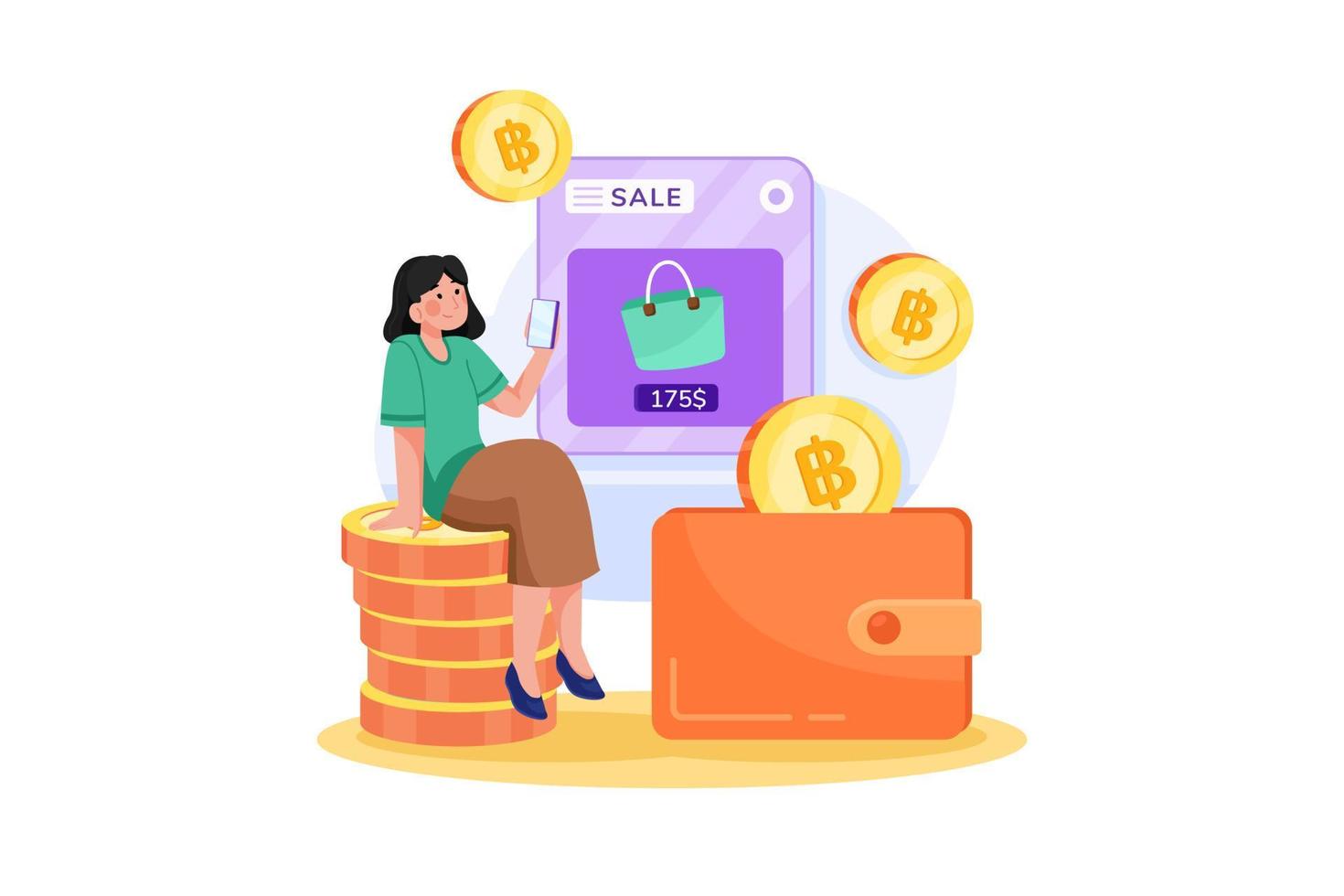 Pay With Cryptocurrency vector