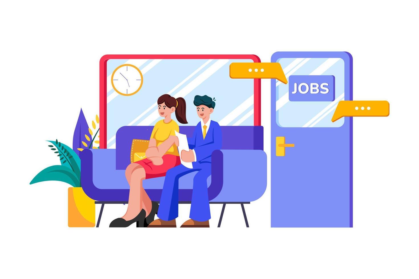 Job Interview Queue vector