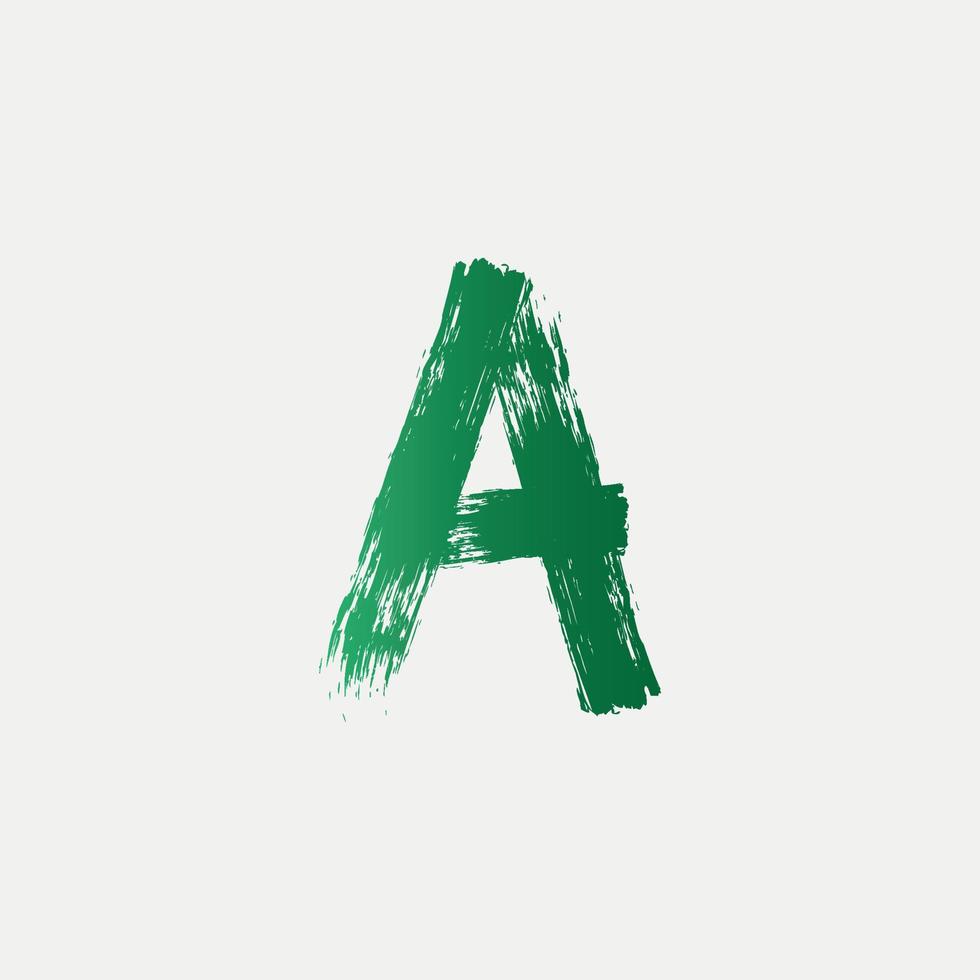 Green A Brushed Letter Logo. Brush Letters design with Brush stroke design. free vector