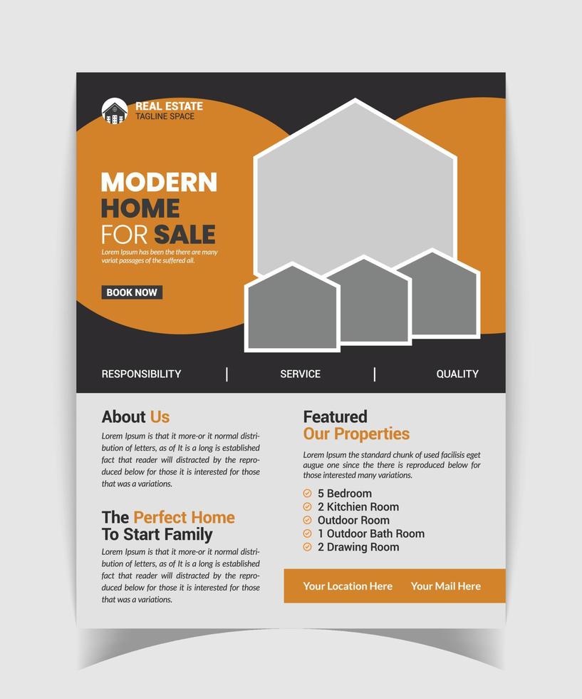 Real Estate Flyer Design Template vector