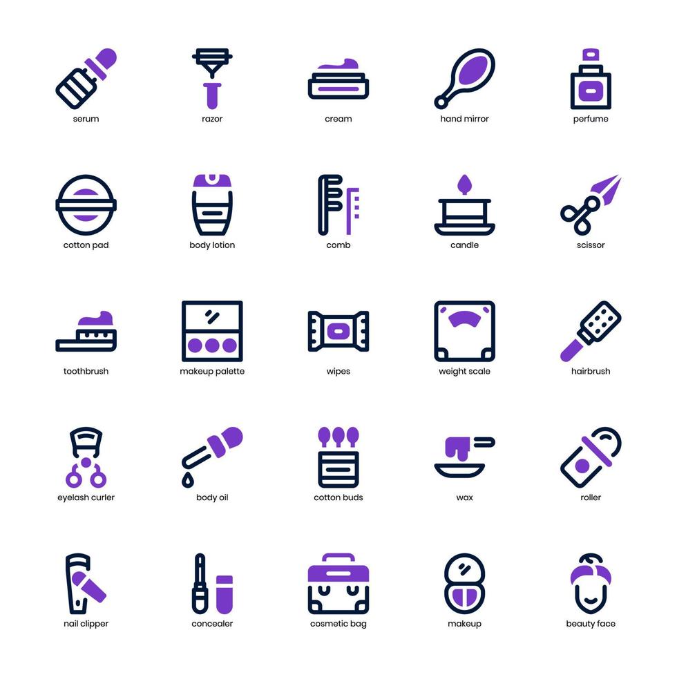 Beauty and Cosmetic icon pack for your website design, logo, app, UI. Beauty and Cosmetic icon mix line and solid design. Vector graphics illustration and editable stroke.