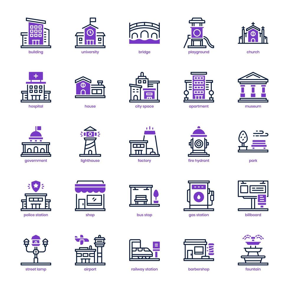 City Element icon pack for your website design, logo, app, UI. City Element icon mix line and solid design. Vector graphics illustration and editable stroke.