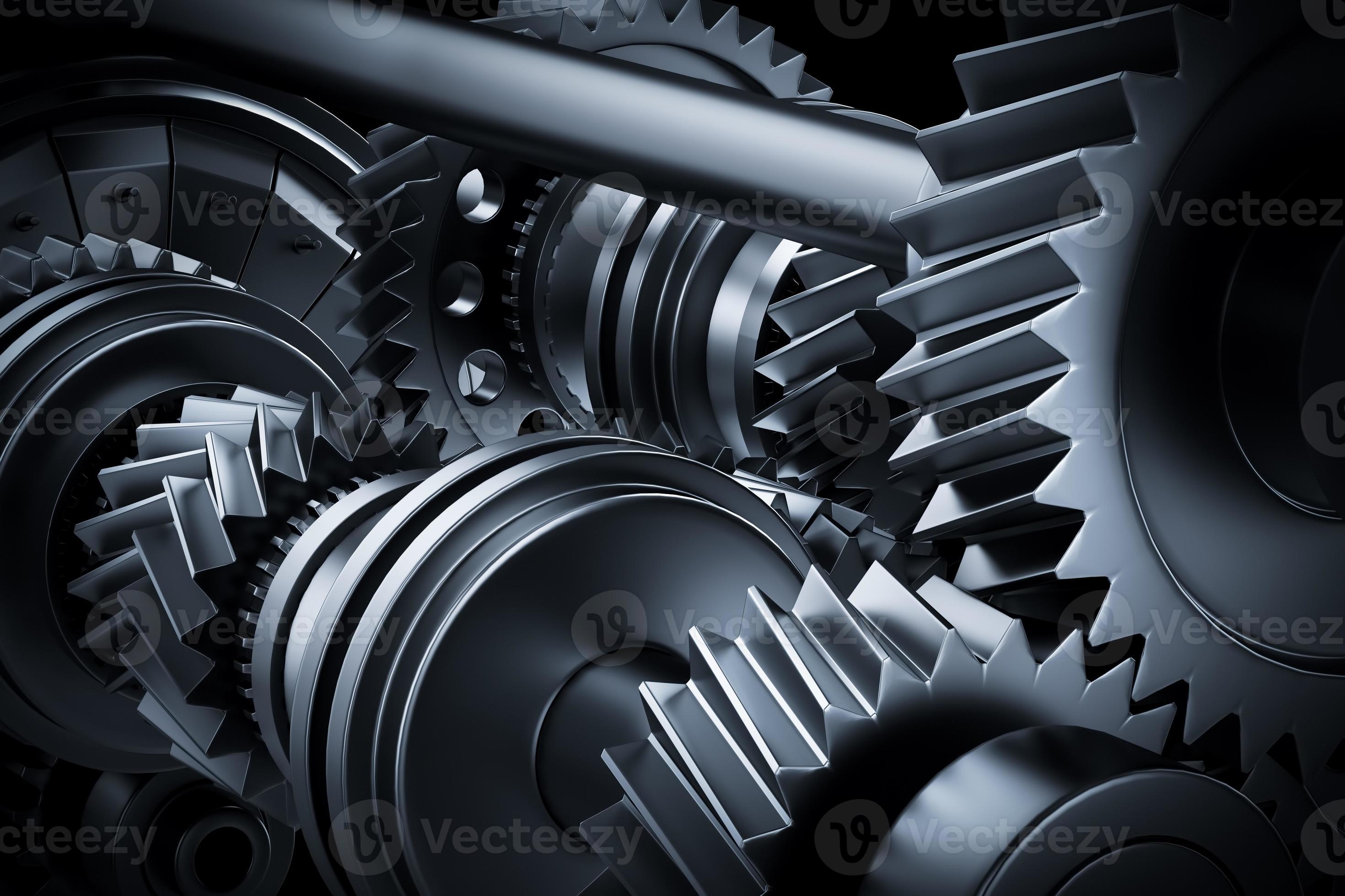 Motor, engine close-up. Gears, cogwheels, real engine elements 8130106  Stock Photo at Vecteezy