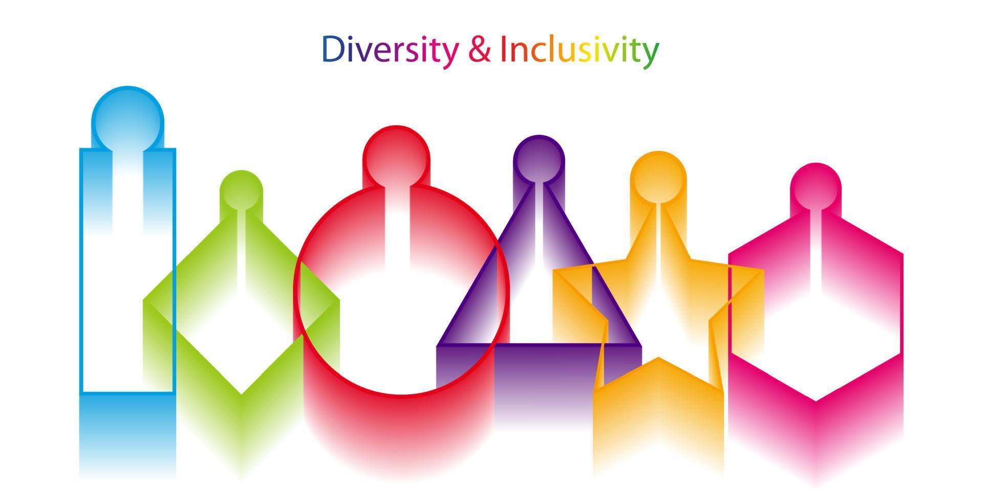 conjunto de vectores infográficos de inclusión y diversidad, logotipo de vector de personas para sitio web, concepto de orgullo gay de banner 2022, vector aislado en fondo blanco