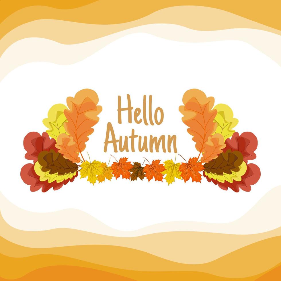 fondo de otoño con hojas de color amarillo dorado. concepto de caída, para papel tapiz, postales, tarjetas de felicitación, páginas web, pancartas, ventas en línea. ilustración vectorial vector