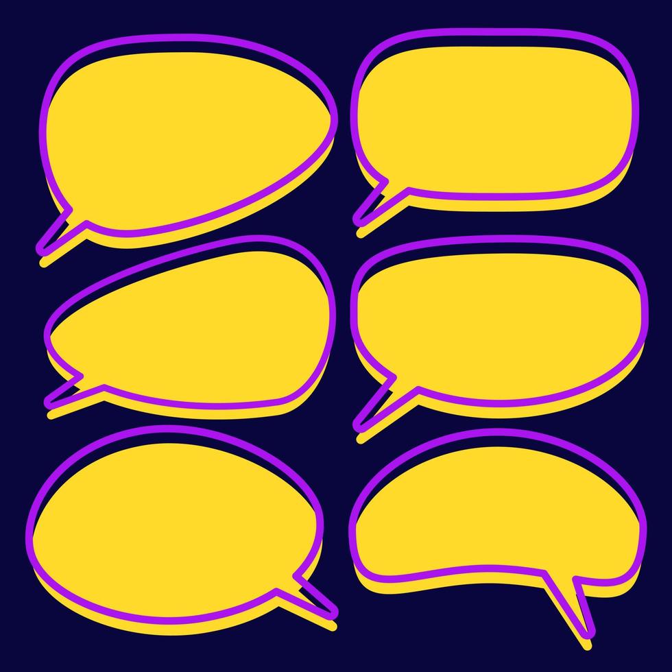 Set speech bubbles on white background. chat box and doodle message or communication icon Cloud speaking for comics and minimal message dialog vector