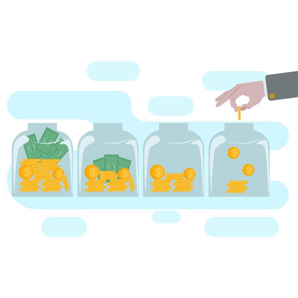 An investment that makes money grow, an illustration of a hand dropping coins into a piggy bank. vector