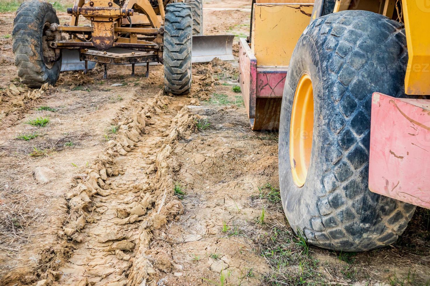 heavy machinery at construction site photo