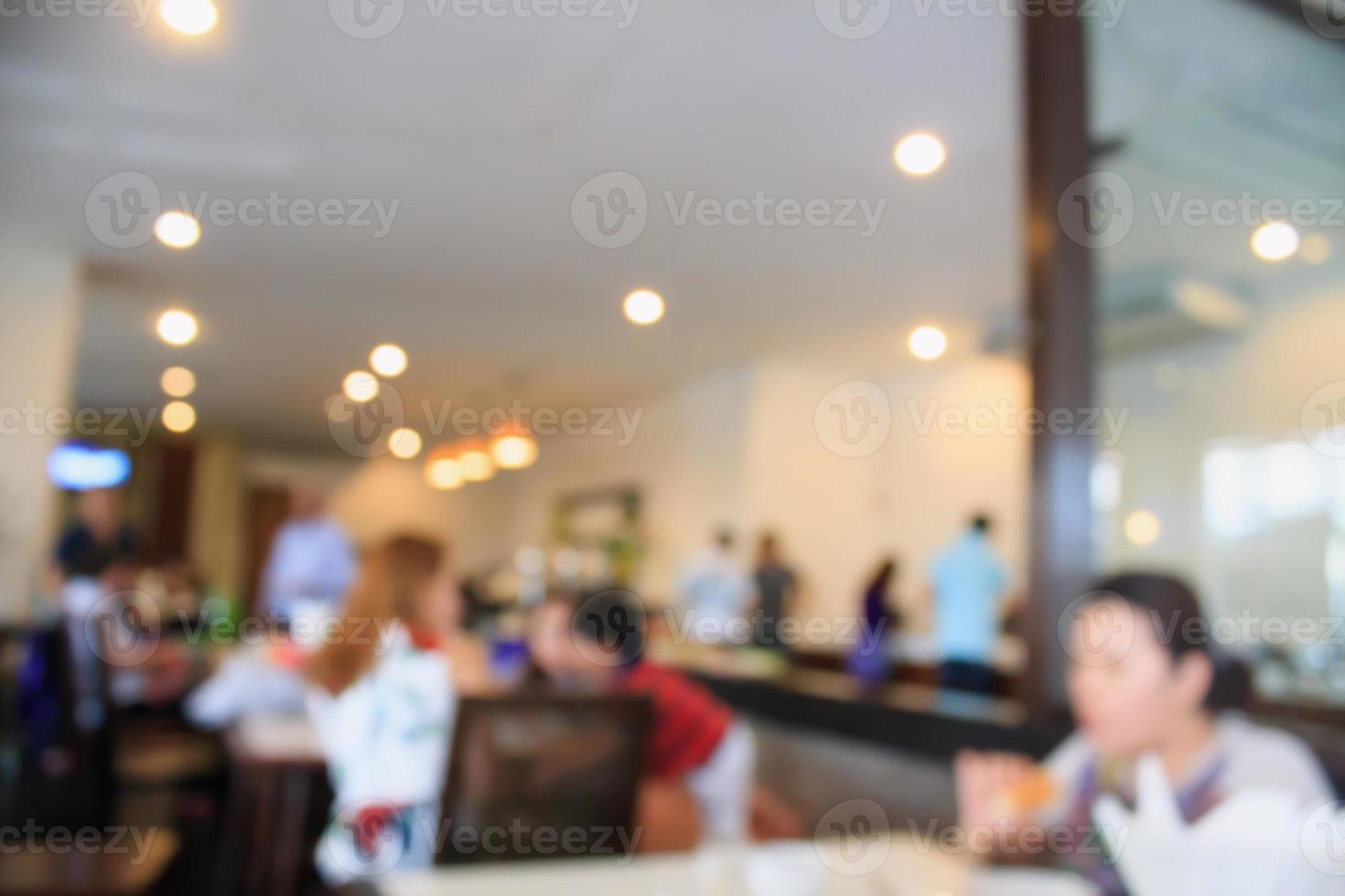cafe restaurant blur background with bokeh photo