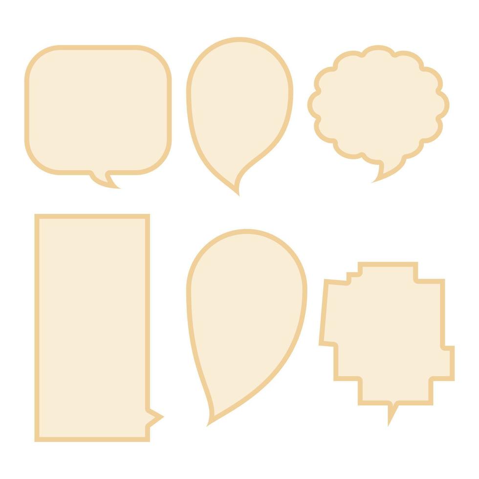 Set speech bubbles on white background. chat box and doodle message or communication icon Cloud speaking for comics and minimal message dialog vector