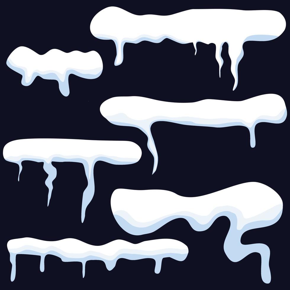 burbujas de habla, concepto de nieve blanca y aisladas en fondo negro, utilizadas en diseños de invierno y navidad. vector