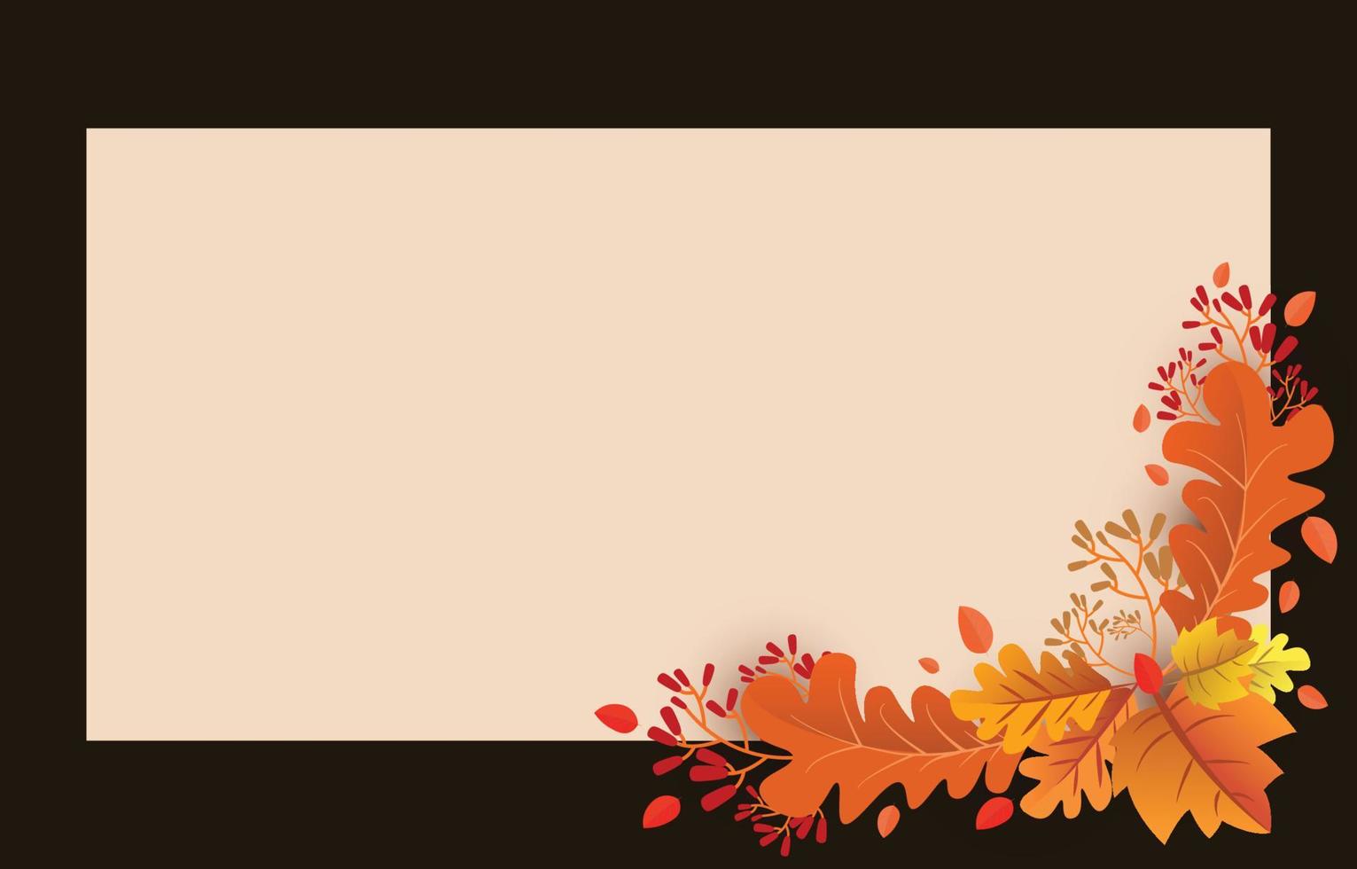 fondo de otoño con hojas de color amarillo dorado con marcos cuadrados y espacio libre, concepto de otoño, para papel tapiz, postales, tarjetas de felicitación, páginas web, banners, ventas en línea. ilustración vectorial vector