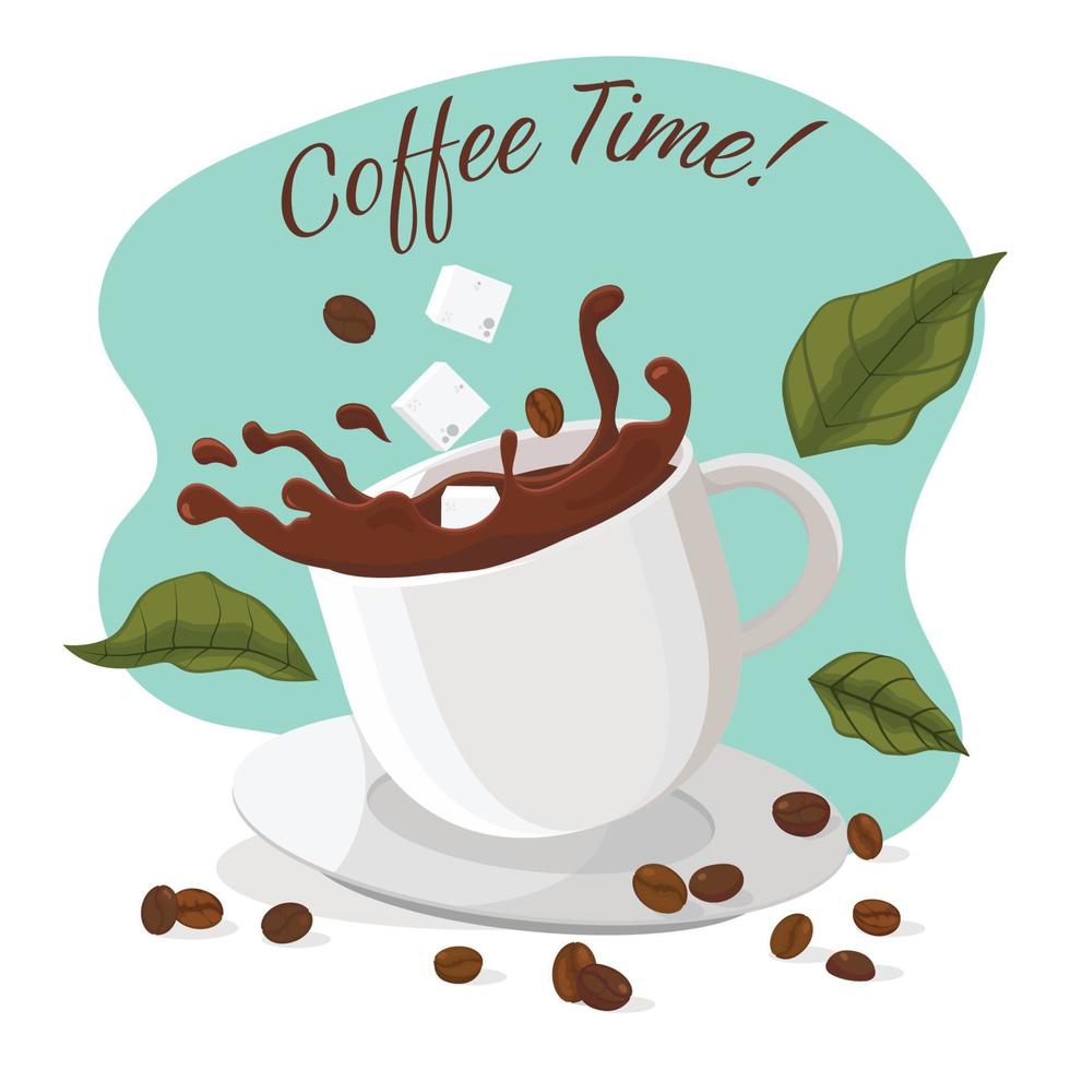 concepto de tiempo de cafe vector