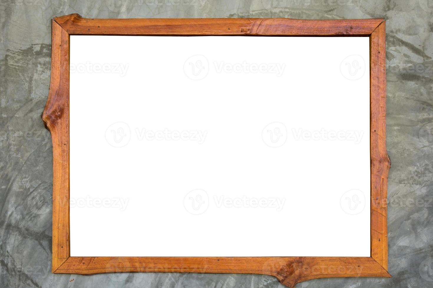Wood frame on cement wall photo