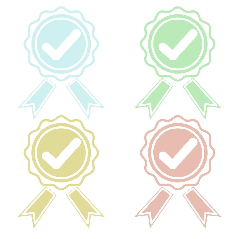 Approval check icon, soft tone and isolated on a white background vector