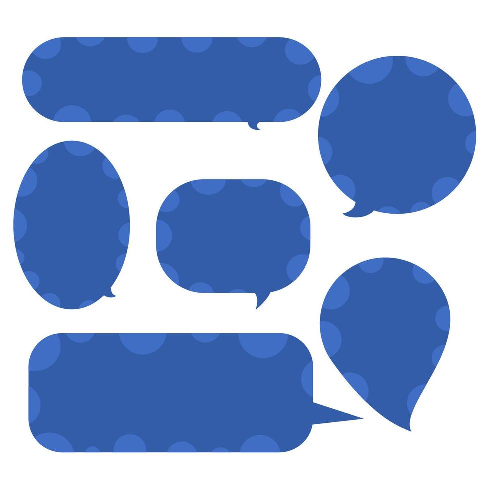 Set speech bubbles on white background. chat box and doodle message or communication icon Cloud speaking for comics and minimal message dialog vector
