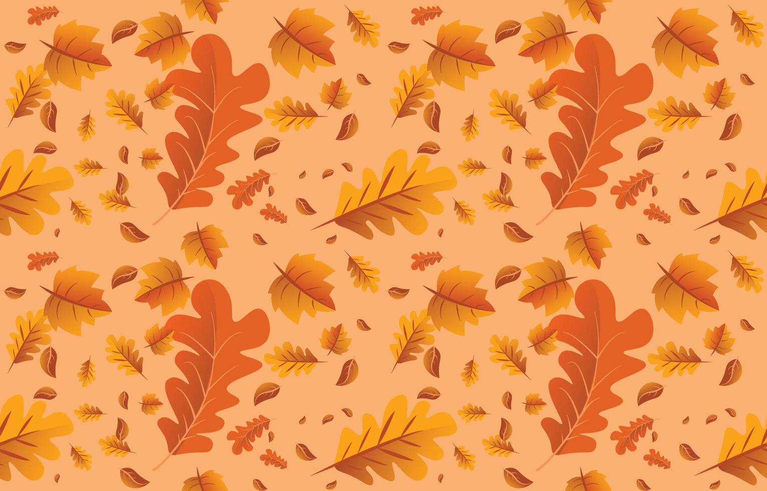 Seamless pattern Autumn background with leaves golden yellow. fall concept,For wallpaper, postcards, greeting cards, website pages, banners, online sales. Vector illustration
