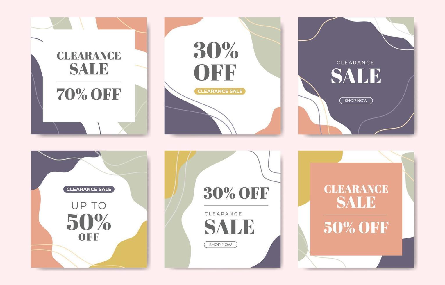 Aesthetic Pastel Concept Clearance Sale Social Media Post vector