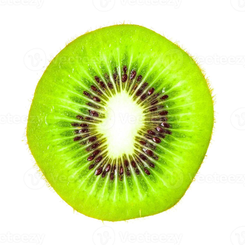 kiwi fruit slice isolated on white background photo