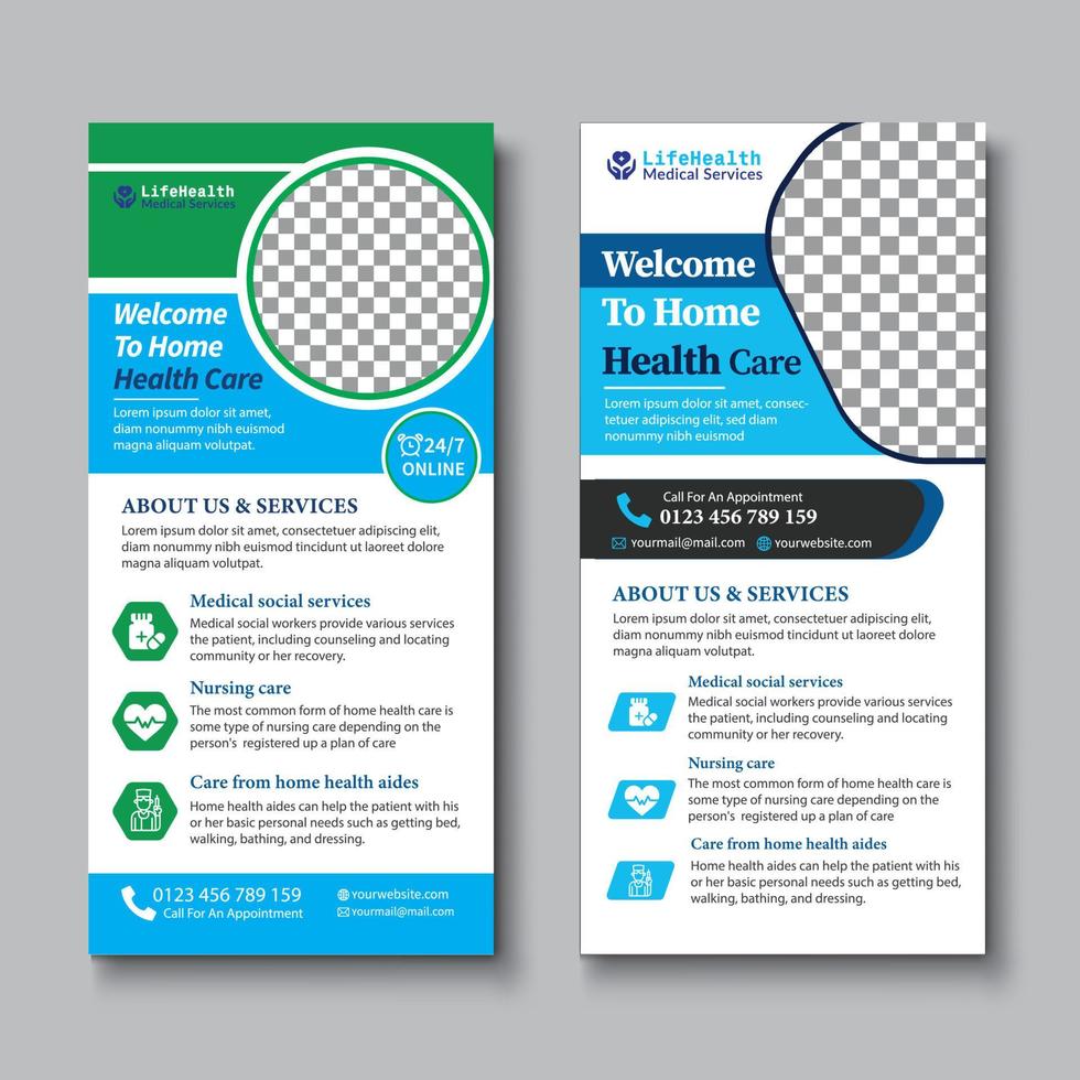 Healthcare Rack card DL Flyer Design Template vector