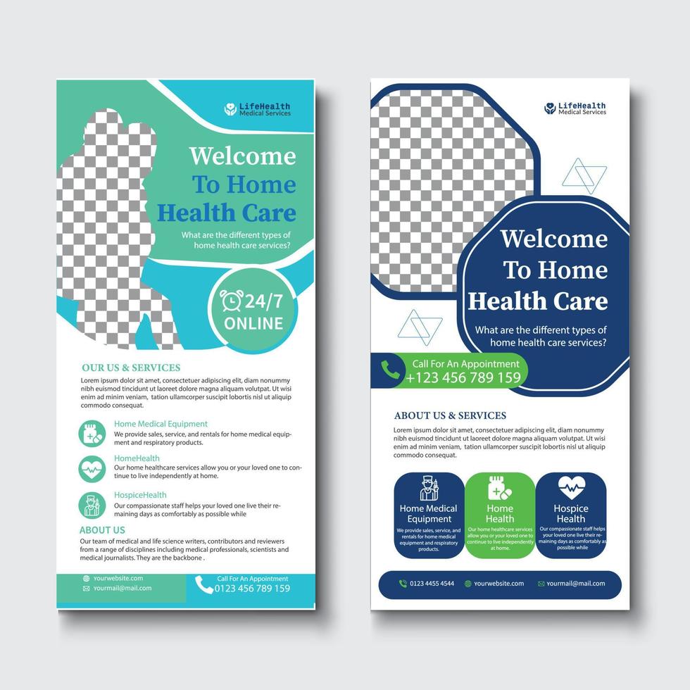 Healthcare Rack card DL Flyer Design Template vector