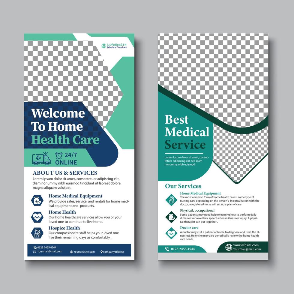 DL Medical Rack Card Template vector