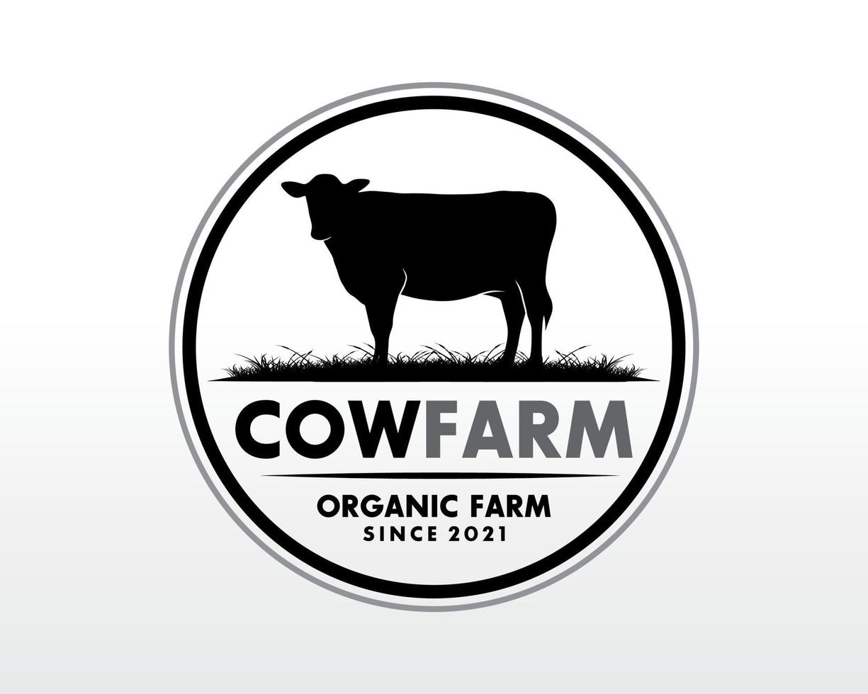 diseño del logo de la carne de vaca angus. vector de diseño de logotipo de carne premium