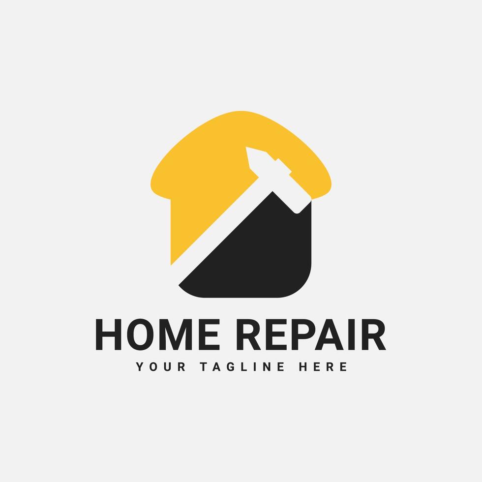 Simple and Clean Home Repair Logo Design Template vector