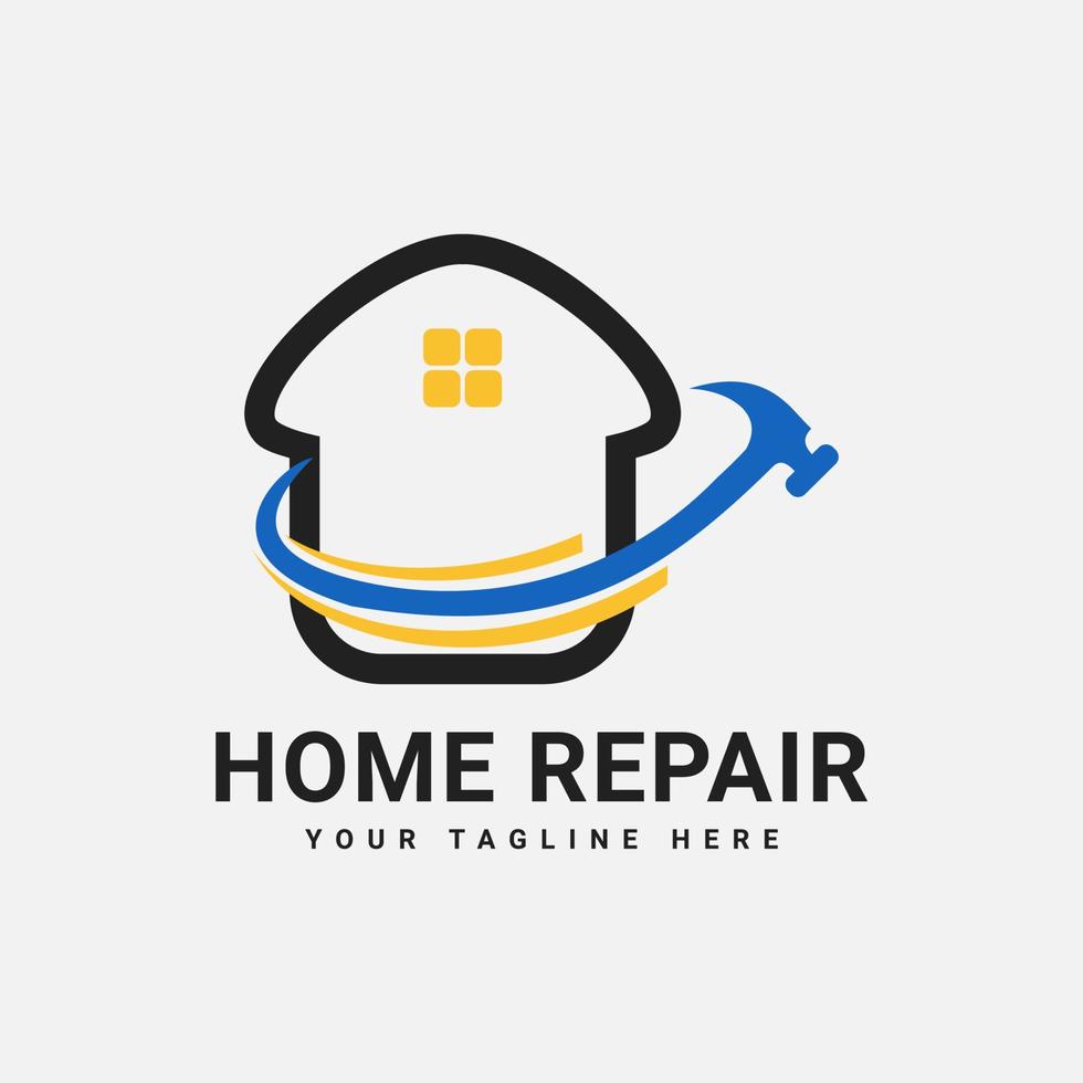 diseño de logotipo de reparación de viviendas vector